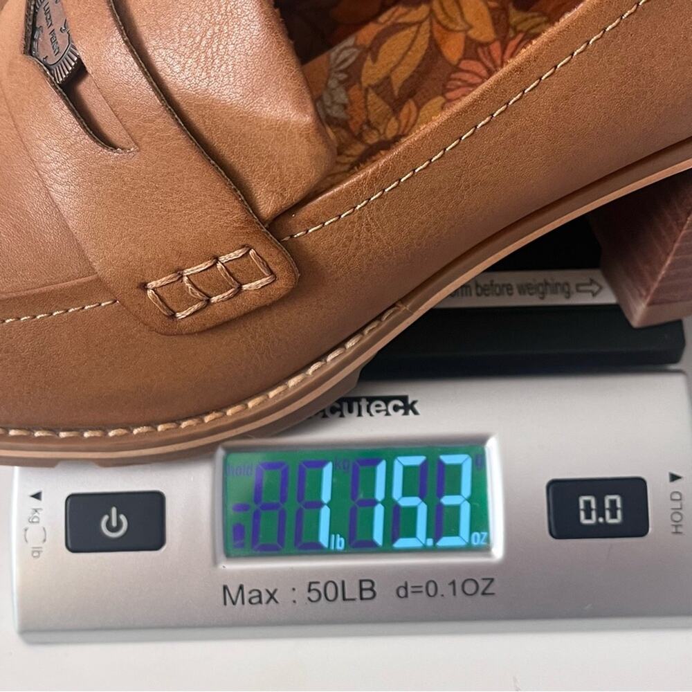 Korks Corsica Penny Loafer Women’s 10 Lugged Heel Slip On Tan New Without Box - Picture 10 of 10